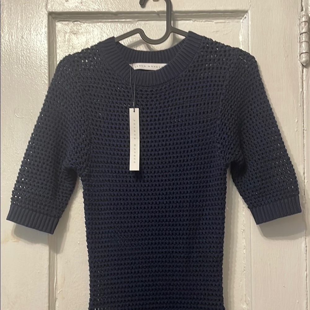 Susana Monaco Dark Blue short Sleeve Dress - Picture 7 of 8